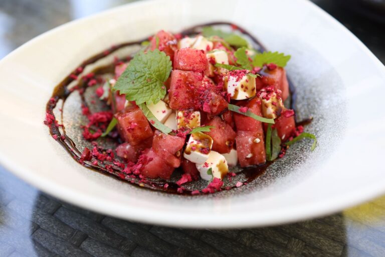 Grilled Watermelon Feta Salad with Mint Vinaigrette